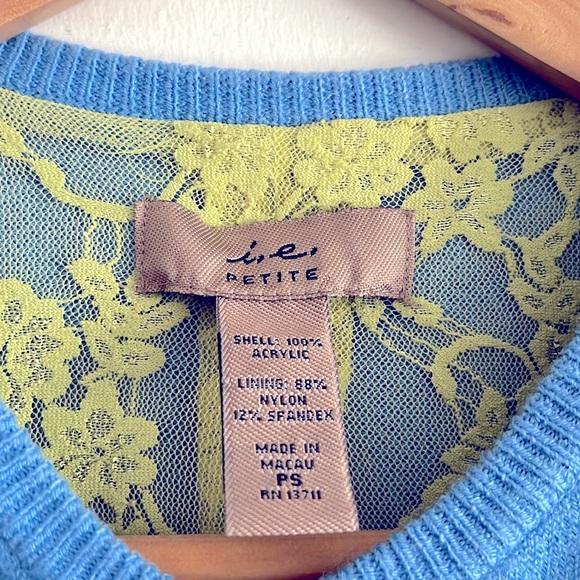 I.E. Petite Blue Cardigan, Petite Small - Picture 3 of 8